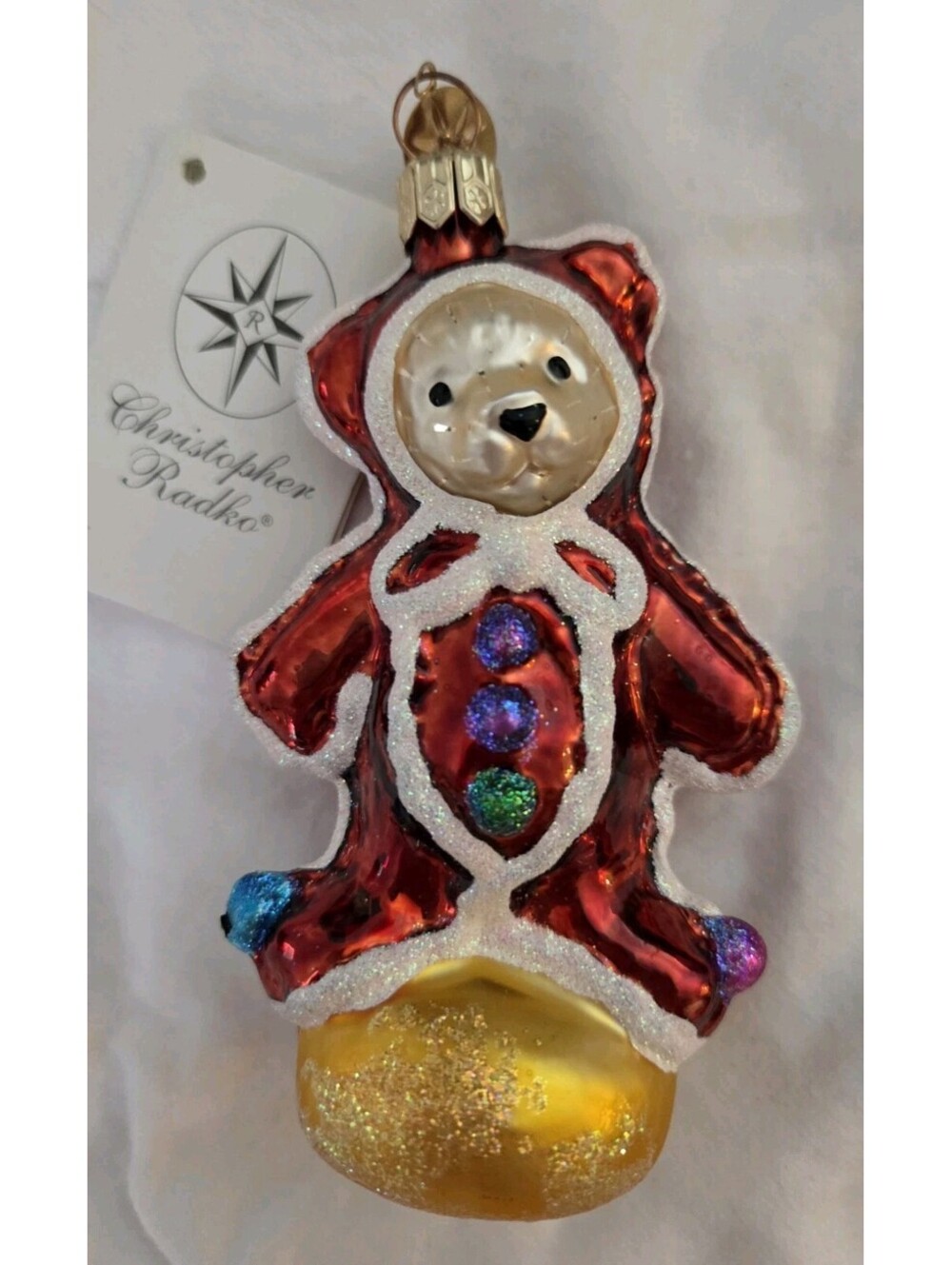 Christopher Radko Petite Gingerbread Muffy Vander Bear Ornament w/Tag, Mint